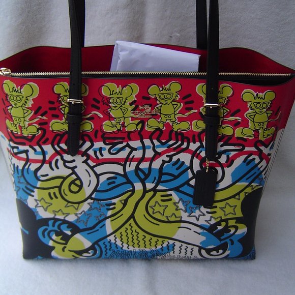 NEW AUTHENTIC COACH KEITH HARING MICKEY MOUSE MOLLIE TOTE #C6979 - Picture 1 of 14